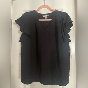 Counterparts Black Ruffled Blouse